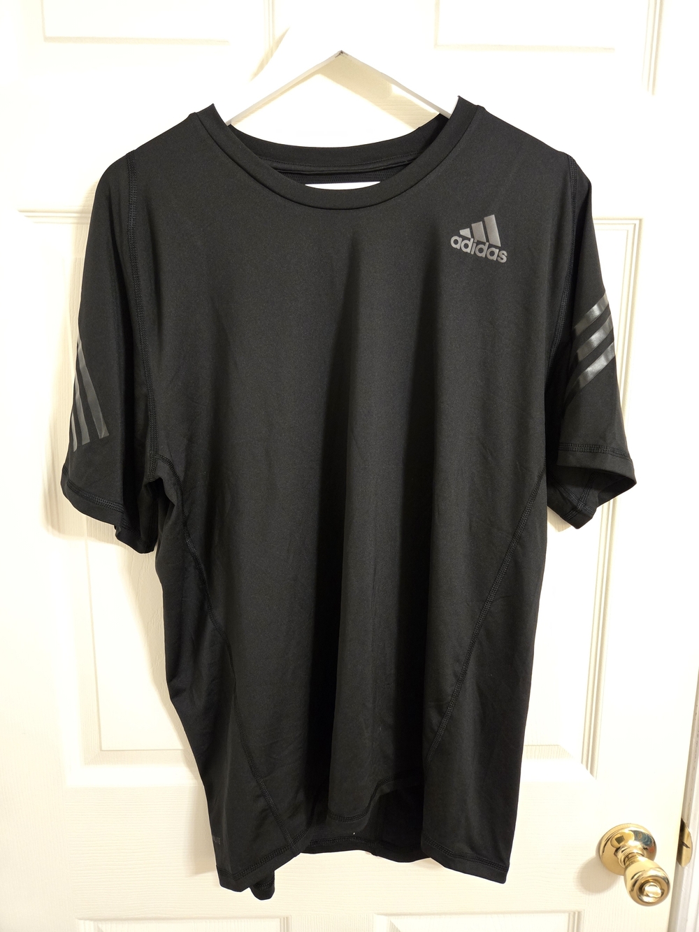 Adidas Men’s Black Short-Sleeve Athletic Tee Alphaskin Size XL
